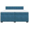 vidaXL Boxspringbett mit Matratze Blau 200x200 cm Samt