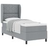 vidaXL Boxspringbett mit Matratze Hellgrau 80 x 200 cm Stoff