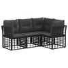 vidaXL Outdoor-Sofagarnitur Schwarz Polyester