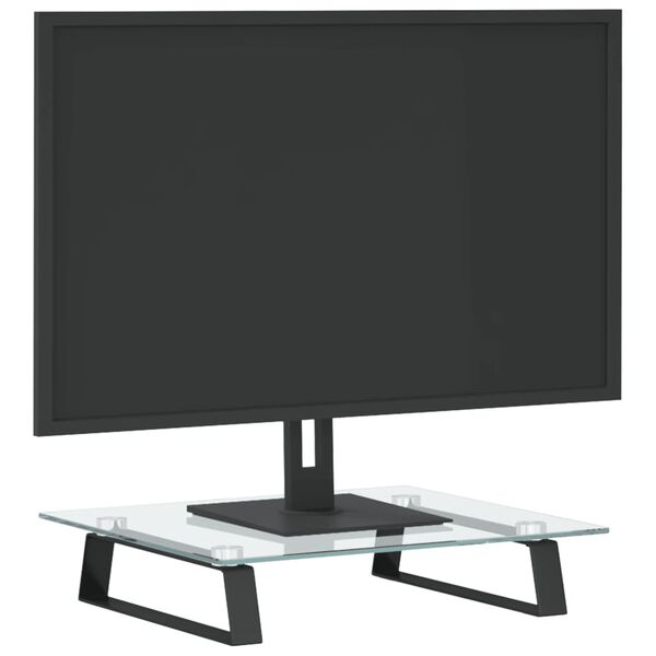 vidaXL Monitorst&auml;nder Schwarz 40x35x8 cm Hartglas und Metall