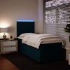 vidaXL Boxspringbett mit Matratze Blau 80x200 cm Samt