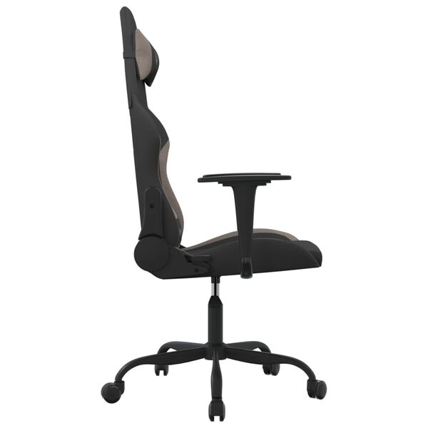 vidaXL Gaming-Stuhl Schwarz und Taupe Stoff