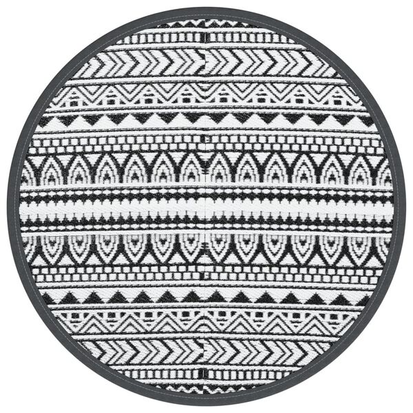 vidaXL Outdoor-Teppich ARAKIL Schwarz &Oslash;200 cm PP