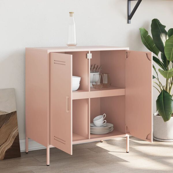 vidaXL Sideboard Rosa 68x39x79 cm Stahl