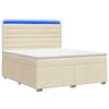 vidaXL LED Boxspringbett mit Matratze Creme 140 x 190 cm Stoff