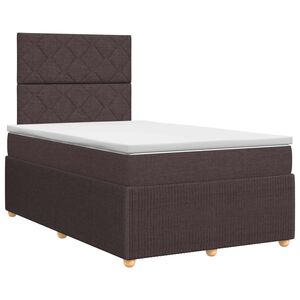 vidaXL Boxspringbett mit Matratze Dunkelbraun 120 x 190 cm Stoff