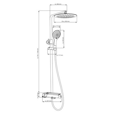 EISL Duschset mit Thermostatarmatur GRANDE VITA Chrom-Weiß
