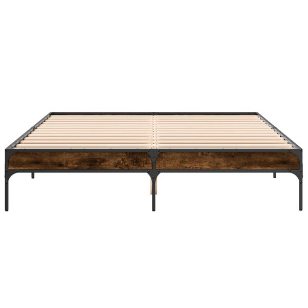 vidaXL Bettgestell R&auml;uchereiche 150x200 cm Holzwerkstoff und Metall