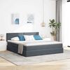 vidaXL Bett mit Stauraum und LED Dunkelgrau 160 x 200 cm Samt