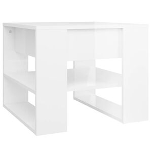 vidaXL Couchtisch Hochglanz-Wei&szlig; 55,5x55x45 cm Holzwerkstoff