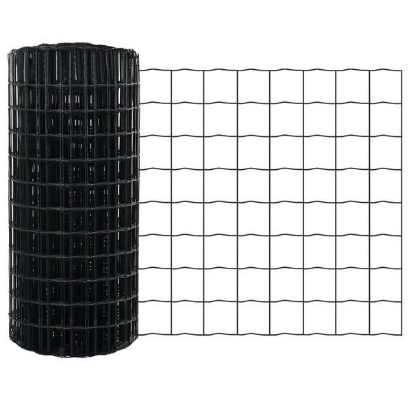 vidaXL Eurozaun Grau 0,6 x 50 m PVC-beschichtetes Eisen