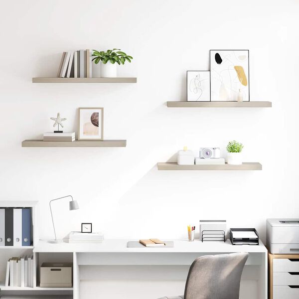 vidaXL Schweberegale 4 Stk. Eiche-Optik 80x23,5x3,8 cm MDF