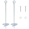 vidaXL Erdanker 2 stk. &Oslash;10 x 40 cm Galvanisiertes Metall Silber