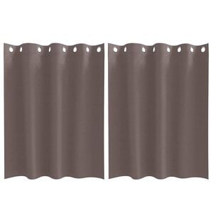 vidaXL Verdunkelungs-Vorh&auml;nge mit Ringen 2 stk. Dunkelbraun Polyester