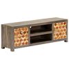 vidaXL TV-Schrank Grau 120x30x40 cm Massivholz Mango