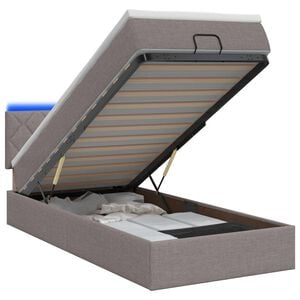 vidaXL Ottoman-Bett mit Matratze und LED Taupe 80 x 200 cm Stoff
