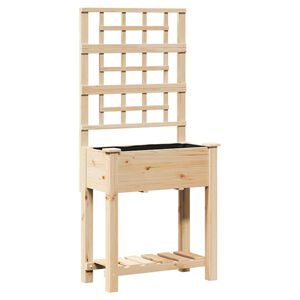 vidaXL Garten-Pflanzgef&auml;&szlig; Beige 71 x 38 x 152 cm Massivholz aus Fichte