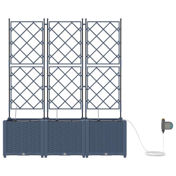 vidaXL Garten-Pflanzgef&auml;&szlig; 4 pcs Grau 120 x 120 x 142 cm Stahl