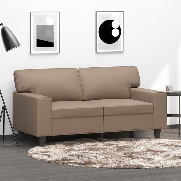 vidaXL 2-Sitzer-Sofa Cappuccino-Braun 120 cm Kunstleder
