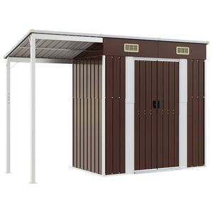 vidaXL Gartenhaus mit Schleppdach Braun 277x107x181 cm Stahl