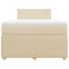 vidaXL Boxspringbett mit Matratze Creme 120x190 cm Stoff