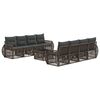 vidaXL Gartensofa-set 9 stk. Grau Poly-Rattan
