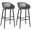 vidaXL Barhocker 2 Stk. Grau