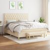 vidaXL Boxspringbett mit Matratze Creme 160x200 cm Stoff