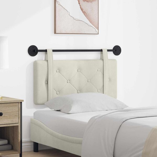 vidaXL H&auml;ngevorderseite Wandmontiert Creme 90 x 55 x 5 cm Samt