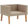vidaXL 1-Sitzer-Gartensofa mit Auflagen Poly Rattan Beige