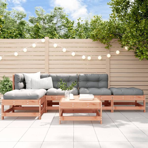 vidaXL 6-tlg. Garten-Lounge-Set mit Kissen Massivholz Douglasie