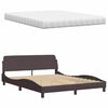 vidaXL Bett mit Matratze "Hanko" Dunkelbraun 160x200 cm Stoff