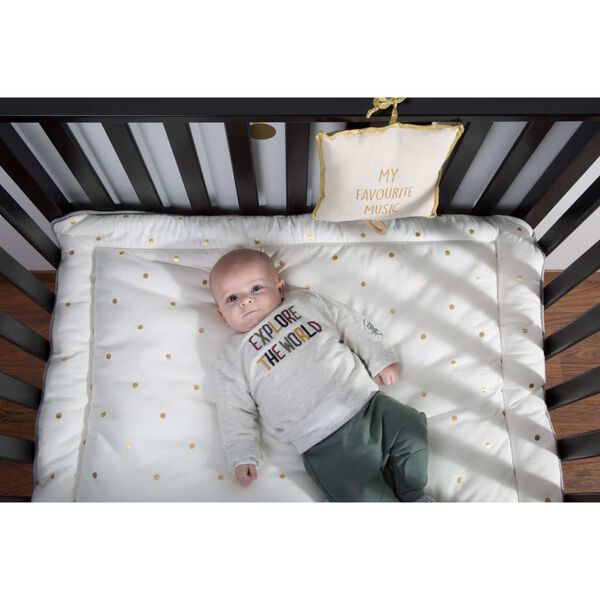 CHILDHOME Krabbeldecke 95x75 cm Jersey Goldene Punkte