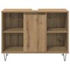 vidaXL Badezimmerm&ouml;bel-Set mit Regal 3 pcs Artisan-Eiche Holzwerkstoff