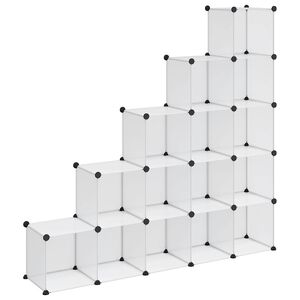 vidaXL Regalsystem mit 15 W&uuml;rfeln Transparent PP