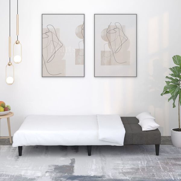 vidaXL Schlafsofa 2-Sitzer Dunkelgrau Mikrofasergewebe