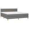 vidaXL Boxspringbett mit Matratze Dunkelgrau 180x200 cm Stoff