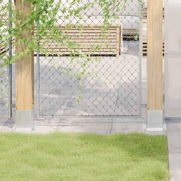 vidaXL Pfostenträger Quadratisch 4Stk. Silber 101x101mm Stahl Verzinkt