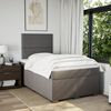 vidaXL Boxspringbett mit Matratze Taupe 120x200 cm Stoff