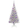 vidaXL Weihnachtsbaum mit 150 LEDs mit St&auml;nder Silber 120 cm PET
