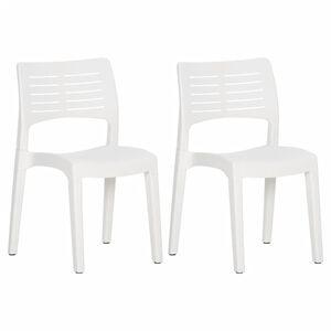 vidaXL Gartenst&uuml;hle 2 Stk. Wei&szlig; Polypropylen