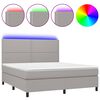 vidaXL Boxspringbett mit Matratze & LED Hellgrau 160x200 cm Stoff
