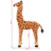 vidaXL Pl&uuml;schtier Giraffe Stehend Pl&uuml;sch Braun und Gelb XXL