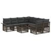 vidaXL Gartensofa-set 9 stk. Grau Poly-Rattan