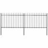 vidaXL Gartenzaun mit Speerspitze Stahl 337 x 120 cm Schwarz