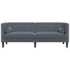 vidaXL Chesterfield-Sofa mit Nackenrollen 3-Sitzer Dunkelgrau Samt
