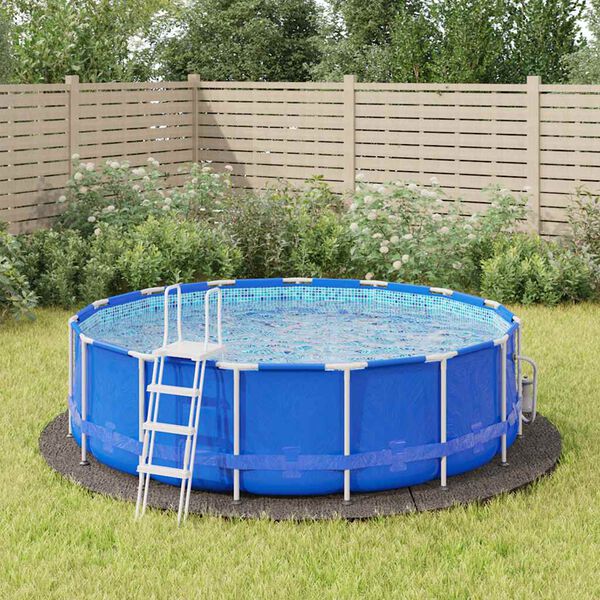 vidaXL Pool-Bodentuch Hellgrau &Oslash;396 cm Polyester Geotextil