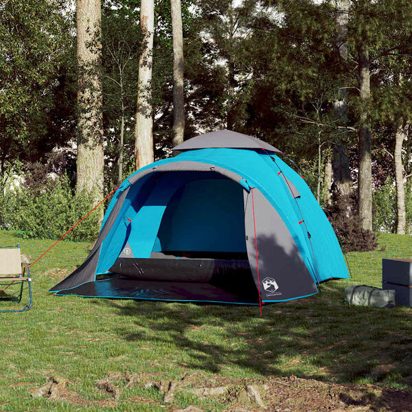 vidaXL Kuppel-Campingzelt 3 Personen Blau Quick Release