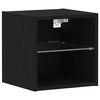 vidaXL LED Wand Nachttischschrank Schwarz 30 x 28,5 x 30 cm