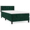 vidaXL Boxspringbett mit Matratze Dunkelgr&uuml;n 100x200 cm Samt